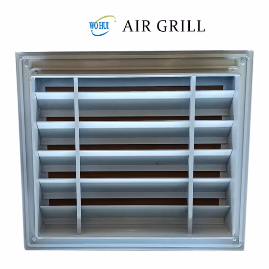 空調コンポーネント、ヒンジ付き換気ドア、壁、還気分配器、排気グリル